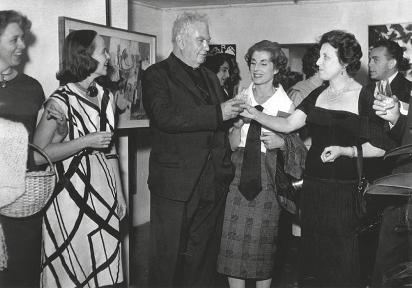 Galleria Rome-New York Art Foundation, Roma, 1962: Frances McCann, Alexander Calder, Palma Bucarelli, Topazia Alliata. Per gentile concessione Milton Gendel